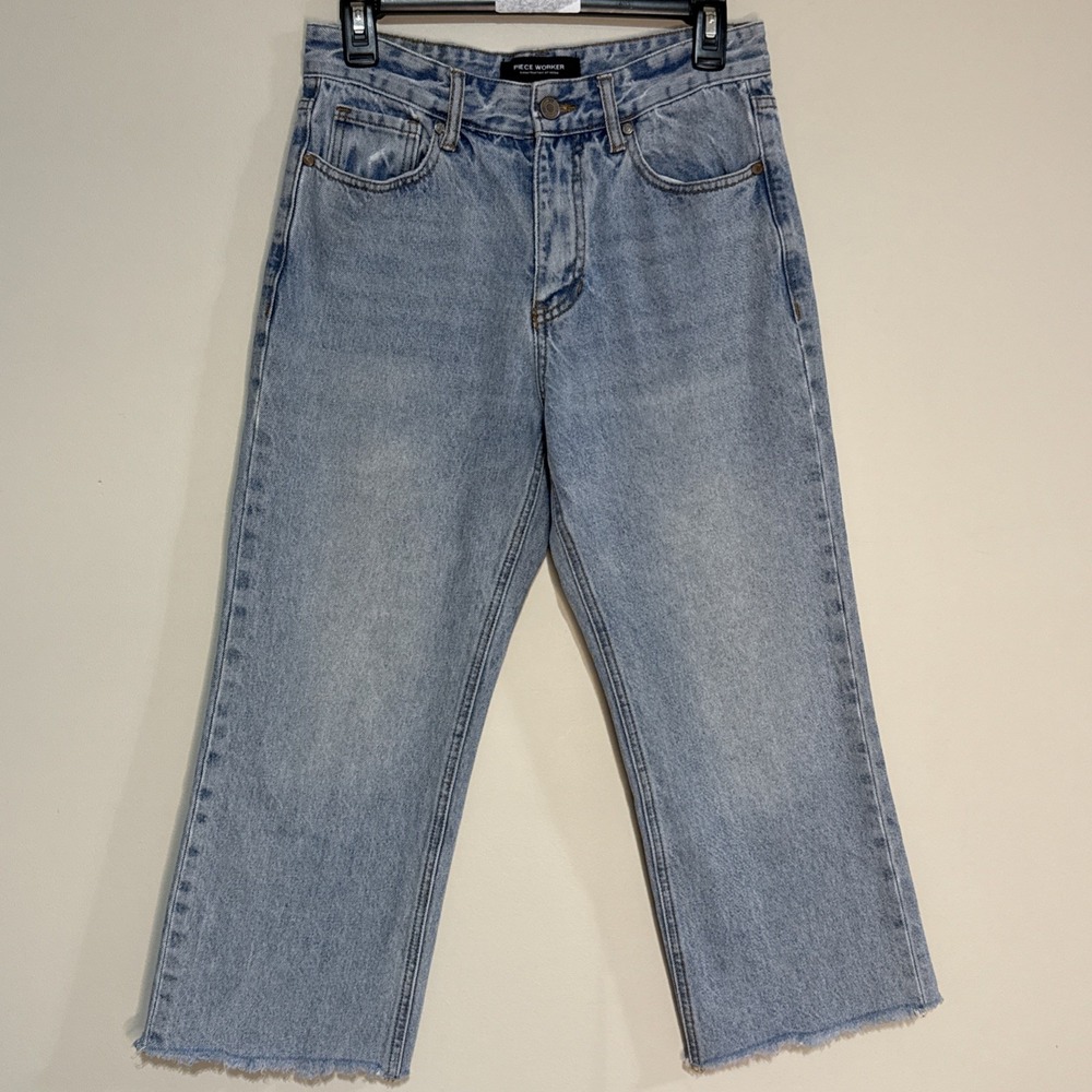Piece Worker Jeans Denim Pants Women's Size 28 Crop Low Rise Slim Fit #178